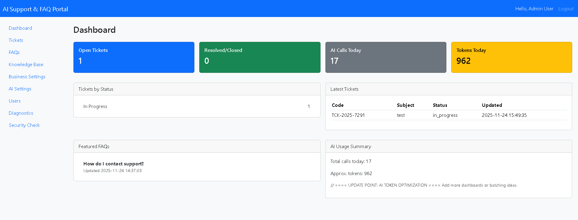 AI Support & FAQ Portal gallery image 1